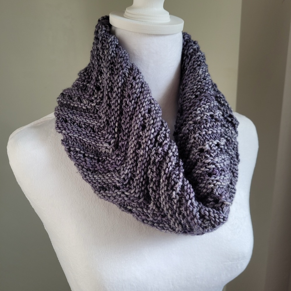 Purple Knit Infinity Scarf